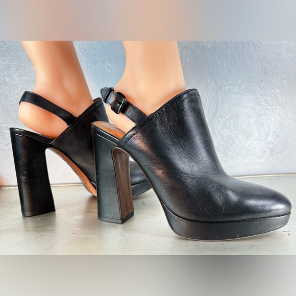 COACH Vintage Black Carmine Slingback Platform Clogs Size 10B - Picture 8 of 15